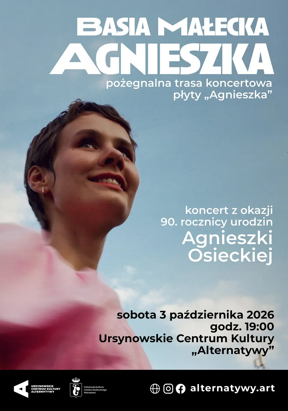 „Basia Małecka – pożegnalna trasa koncertowa płyty «Agnieszka»” | koncert z okazji 90. Rocznicy urodzin Agnieszki Osieckiej