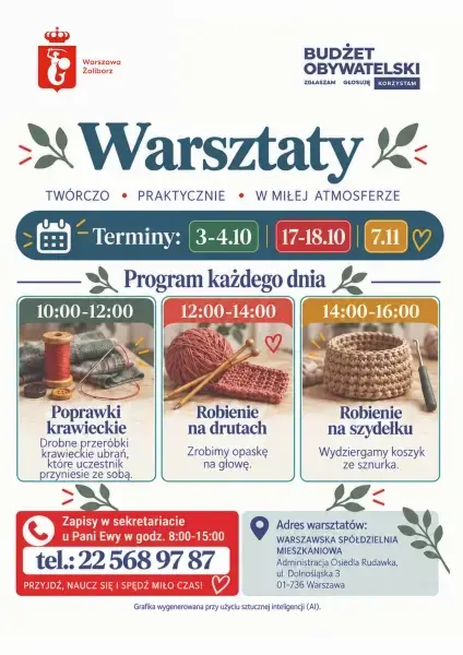 BEZPŁATNE WARSZTATY RĘKODZIEŁA [godz. 10:00, 12:00 i 14:00]