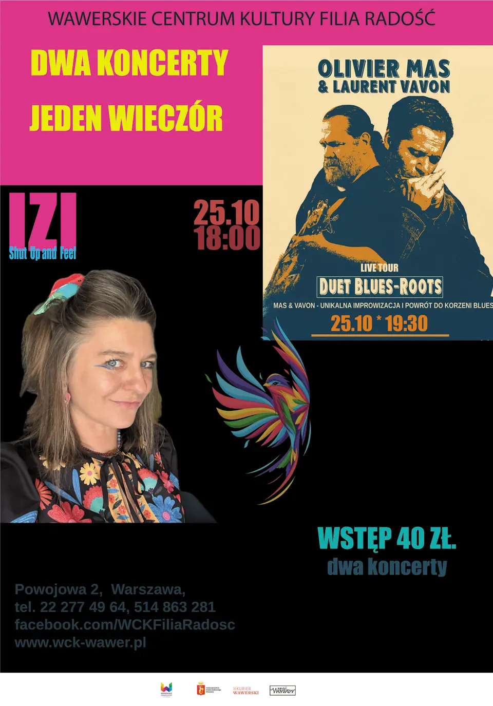 Dwa koncerty - jeden wieczór: Izi „Shut Up and Feel” oraz Olivier Mas & Laurent Vavon