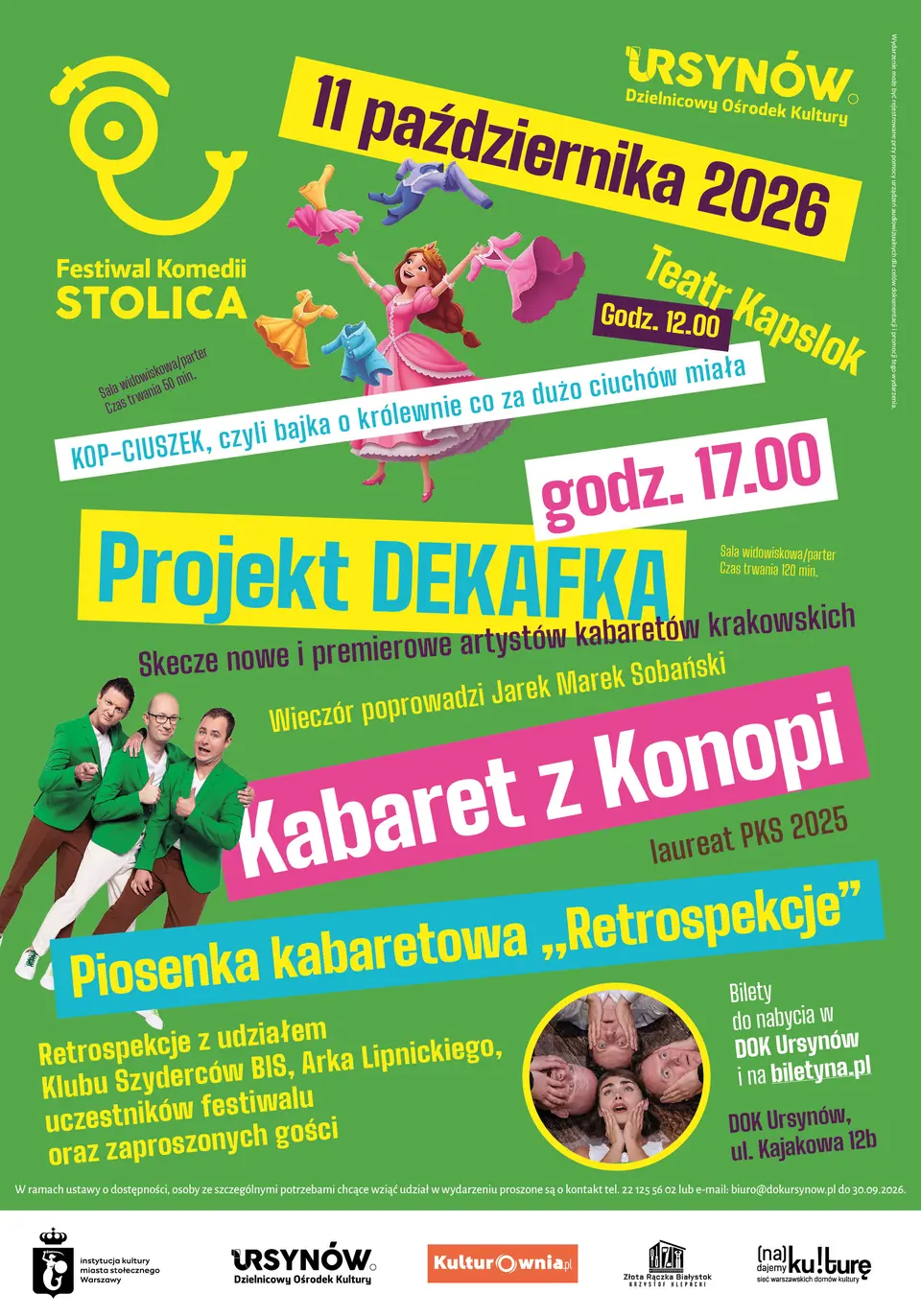 FESTIWAL KOMEDII STOLICA - Projekt DEKAFKA oraz Piosenka kabaretowa – Retrospekcje
