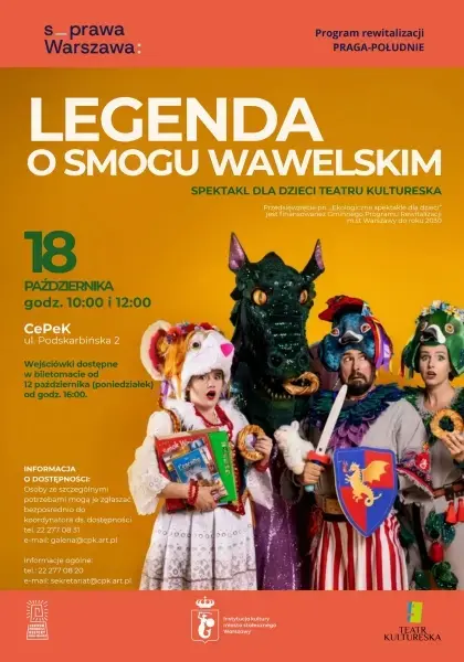 LEGENDA O SMOGU WAWELSKIM - spektakl dla dzieci Teatru Kultureska [godz. 10:00 i 12:00]