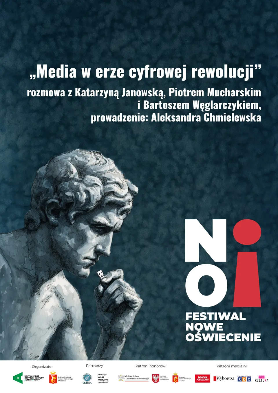 „Media w erze cyfrowej rewolucji” | rozmowa z Katarzyną Janowską, Piotrem Mucharskim i Bartoszem Węglarczykiem | prowadzenie: Aleksandra Chmielewska