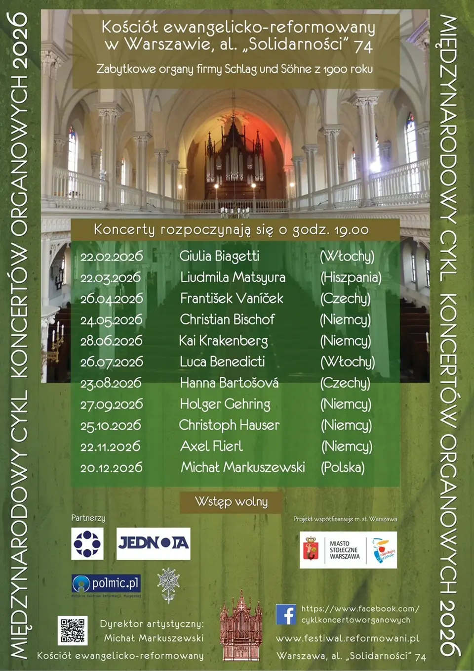 Międzynarodowy Cykl Koncertów Organowych – Parafia Ewangelicko-Reformowana
