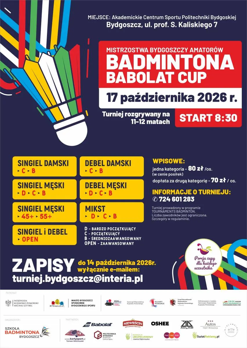 Mistrzostwa Bydgoszczy Amatorów Badmintona Babolat Cup VIII