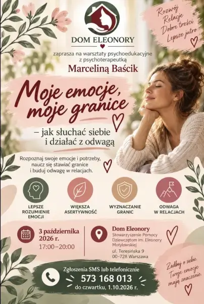 Moje emocje, moje granice - warsztaty dla Kobiet