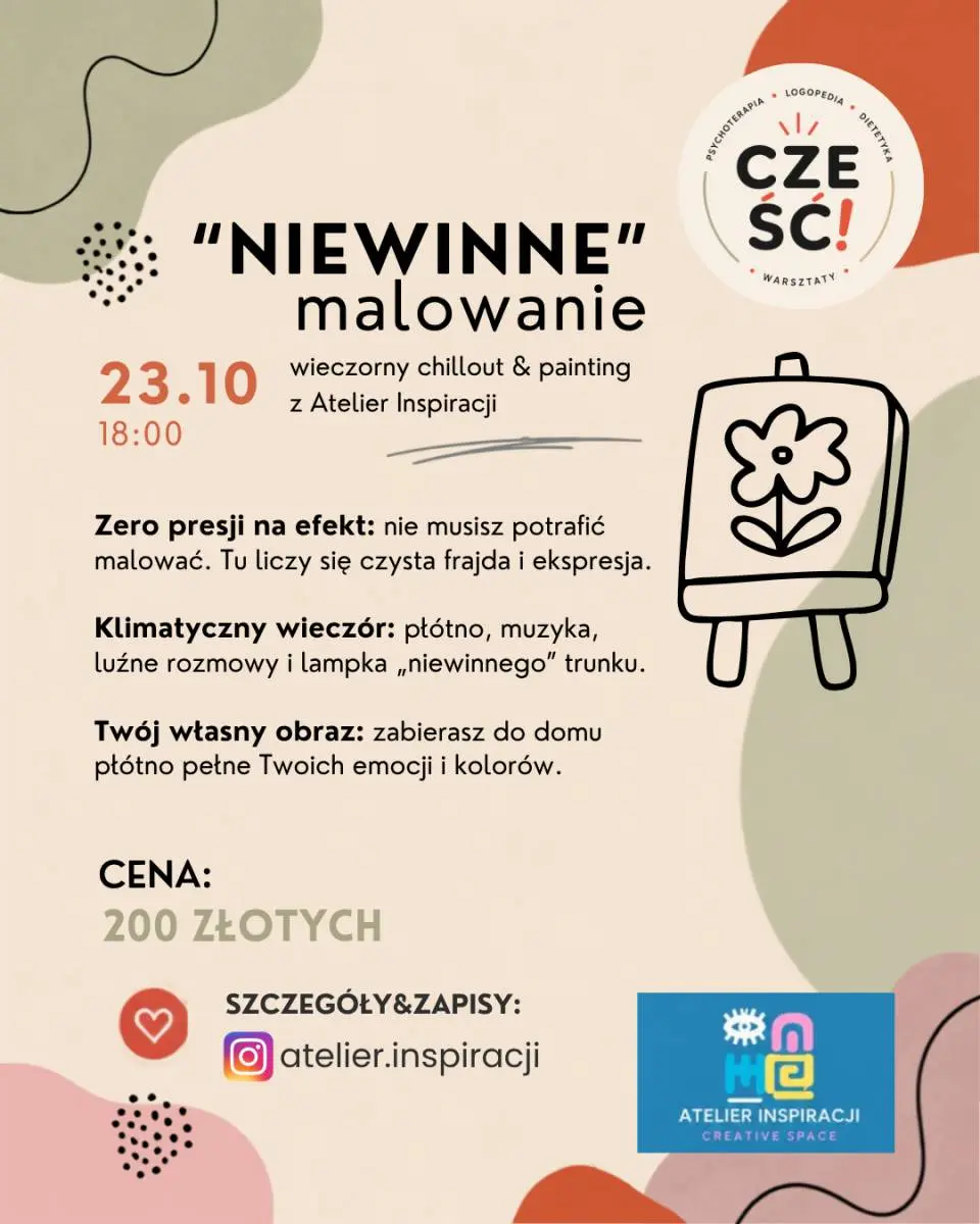 „NIEWINNE” MALOWANIE - wieczorny chillout & painting