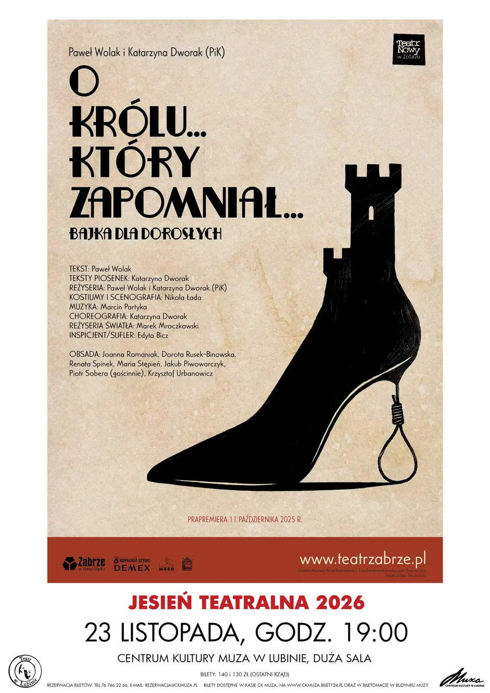 O KRÓLU… KTÓRY ZAPOMNIAŁ… BAJKA DLA DOROSŁYCH – Teatr Nowy w Zabrzu