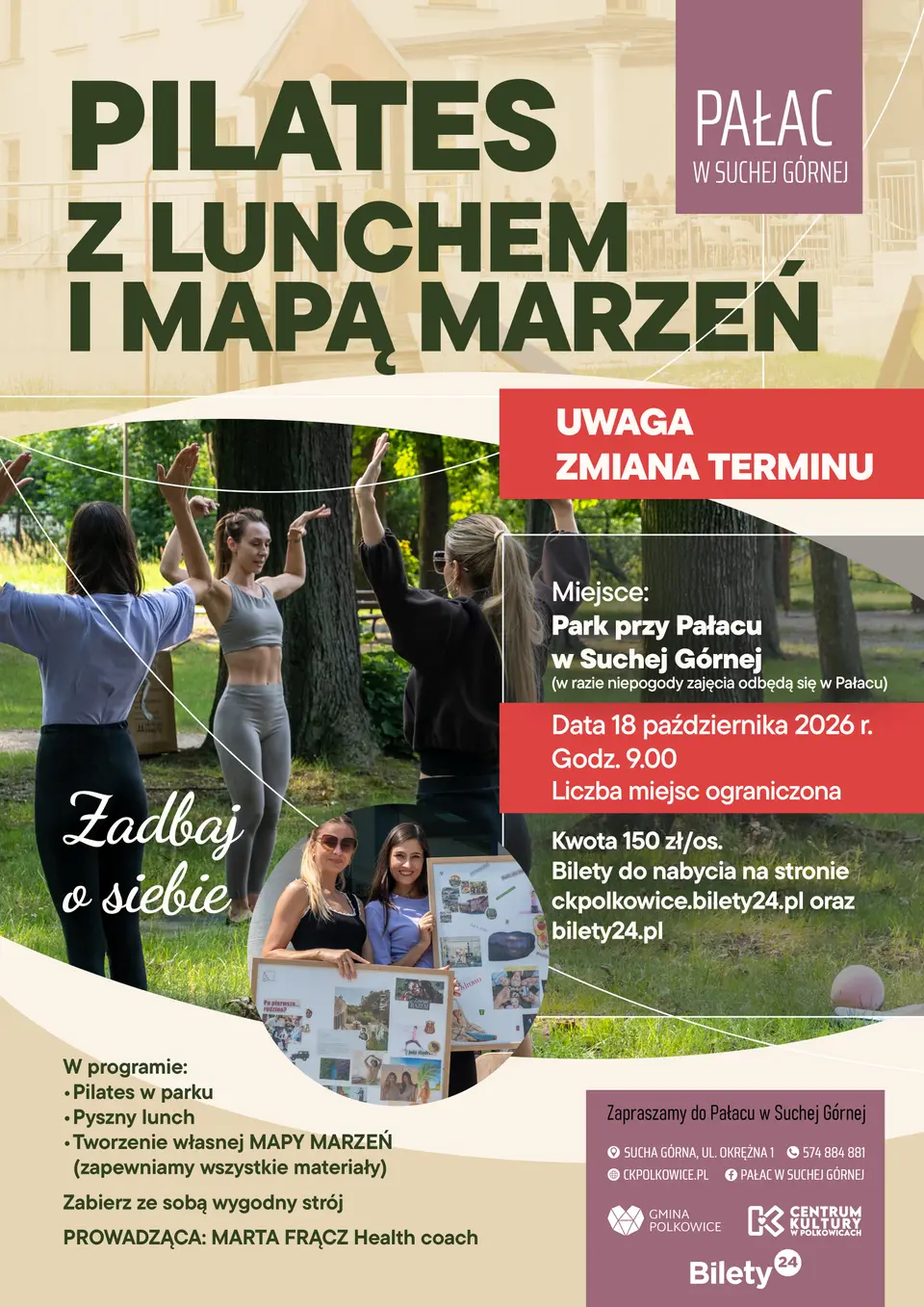 Pilates z lunchem i mapą marzeń