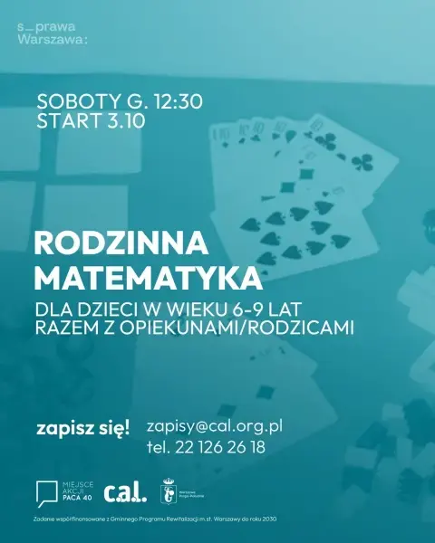 Rodzinna Matematyka - dla dzieci w wieku 6-9 lat wraz z rodzicami/opiekunami