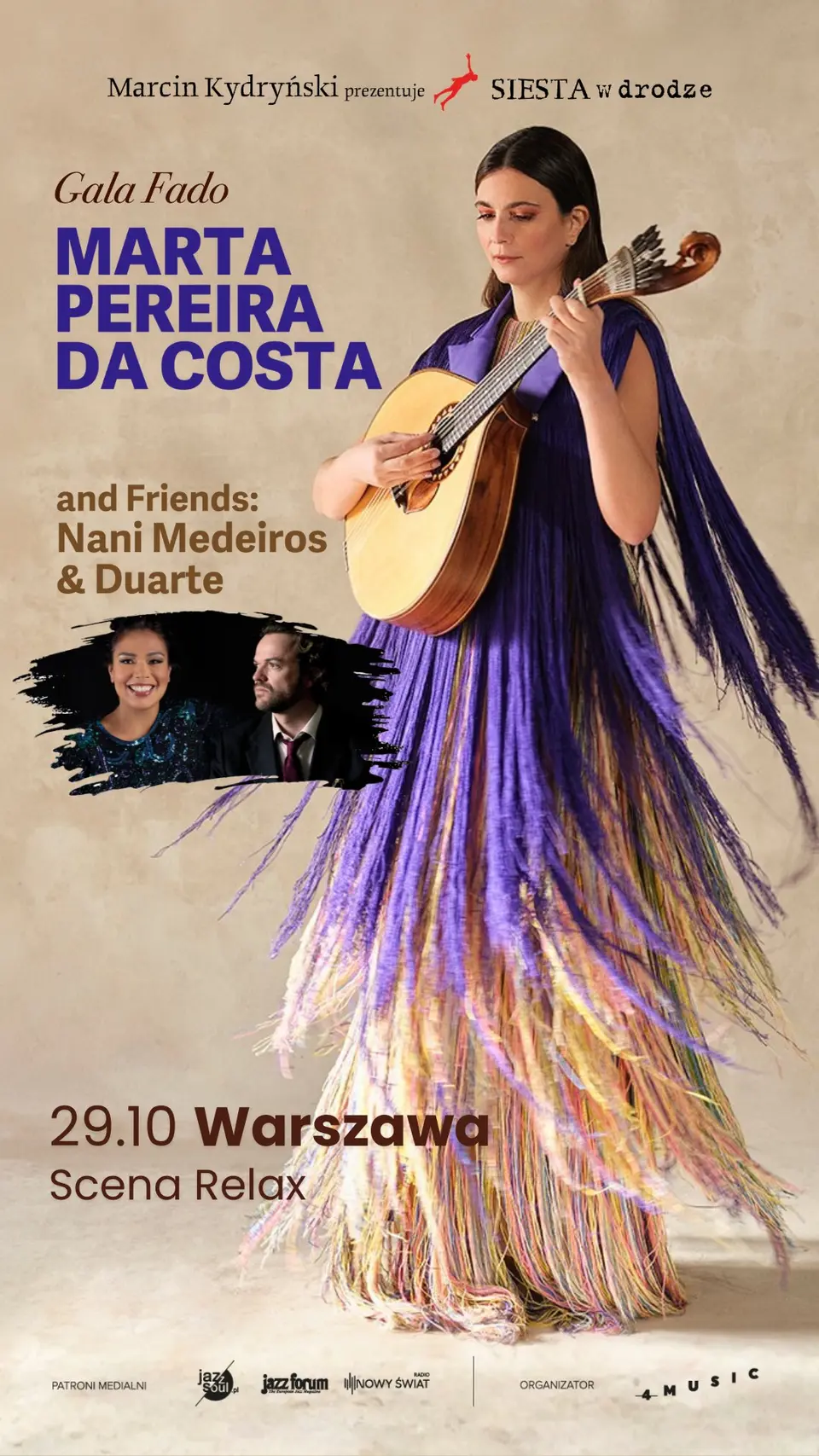 SIESTA W DRODZE: GALA FADO – MARTA PEREIRA DA COSTA & FRIENDS (NANI MEDEIROS, DUARTE)