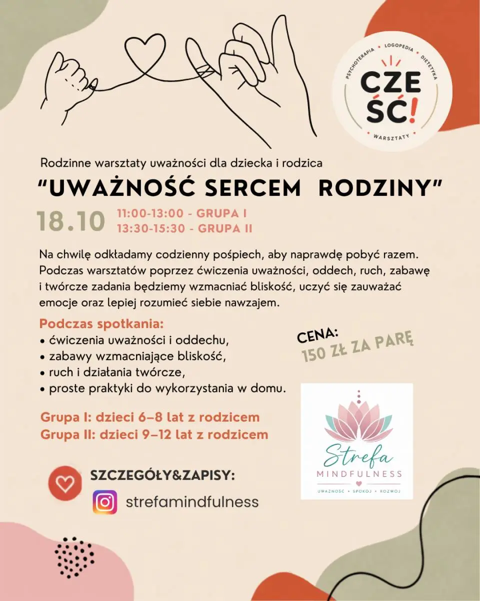 „UWAŻNOŚĆ SERCEM RODZINY” - warsztaty dla dziecka i rodzica