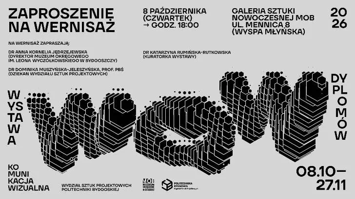 WOW. Wystawa dyplomów 2026 - zaproszenie na wernisaż - MOB