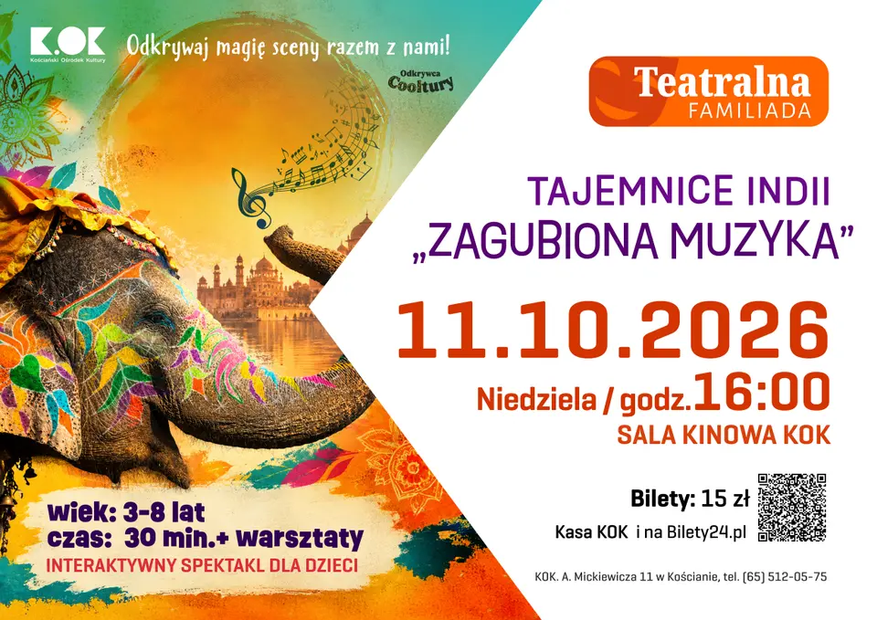 Zagubiona muzyka: Tajemnice Indii – interaktywny spektakl i warsztaty dla dzieci w KOK